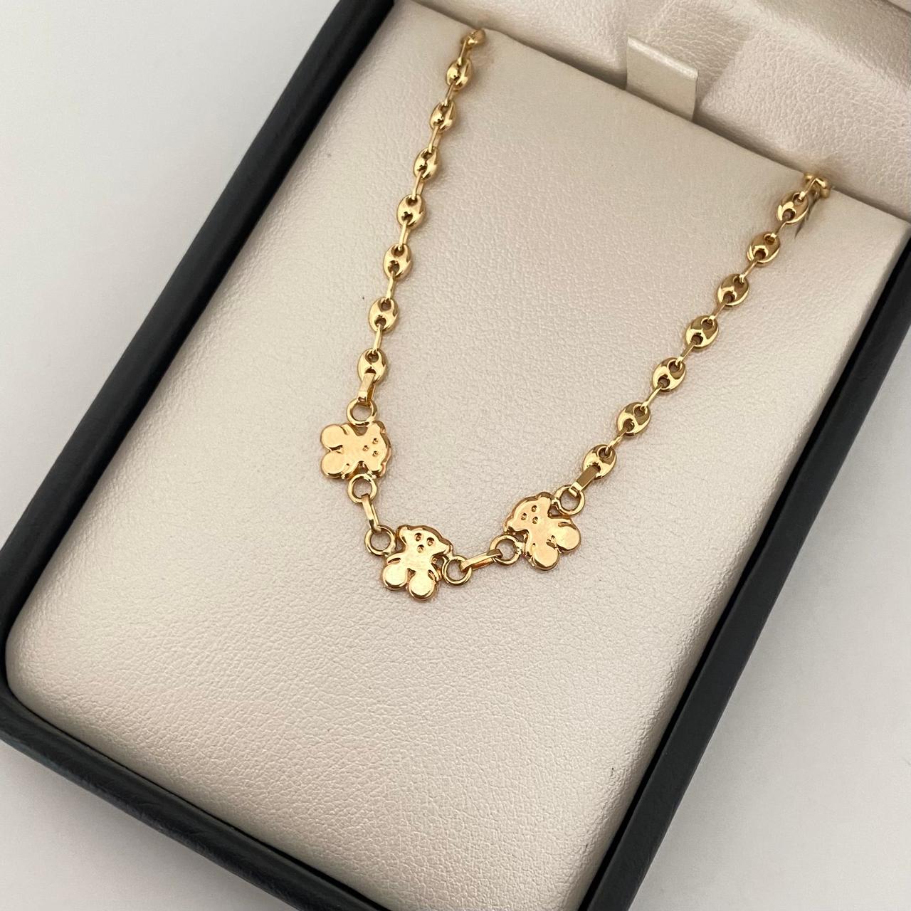 Pulso tejido gc triple oso ts Oro amarillo 18k 2,45 Gr / 3,2 mm / 17,5 Cm Broche 0,15